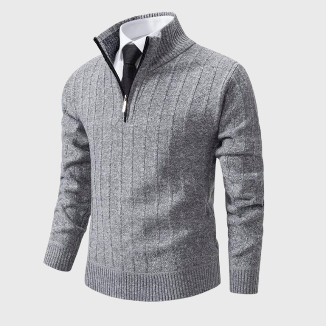 Arthur | Rib Knit Quarter Zip Sweater