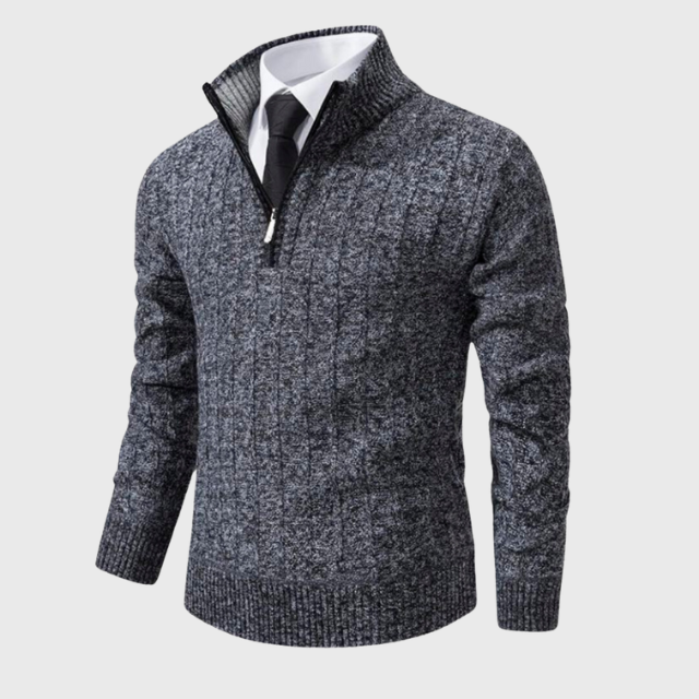 Arthur | Rib Knit Quarter Zip Sweater