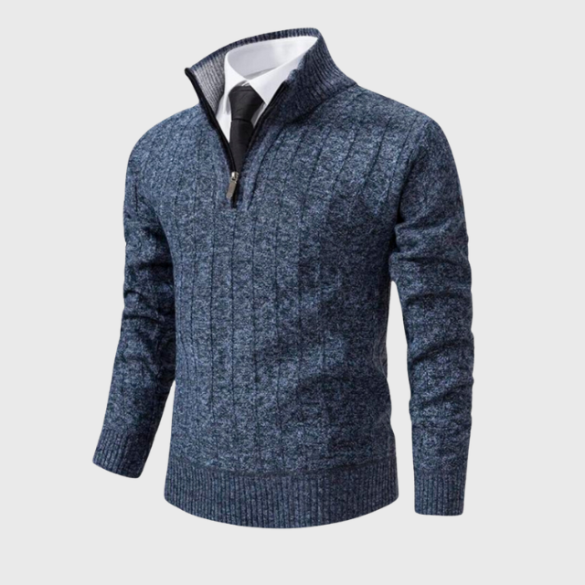 Arthur | Rib Knit Quarter Zip Sweater