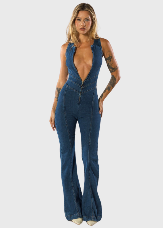 Elissa | Heart-Shaped Back Zipper Jumpsuit