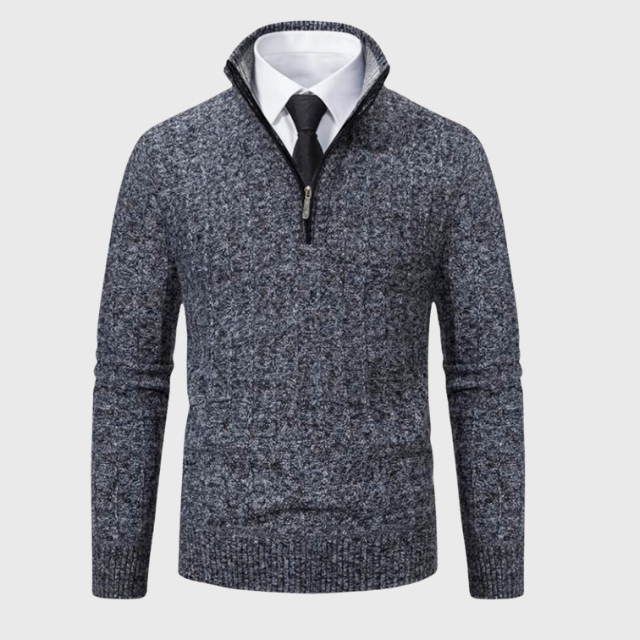 Arthur | Rib Knit Quarter Zip Sweater