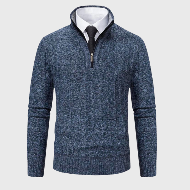 Arthur | Rib Knit Quarter Zip Sweater