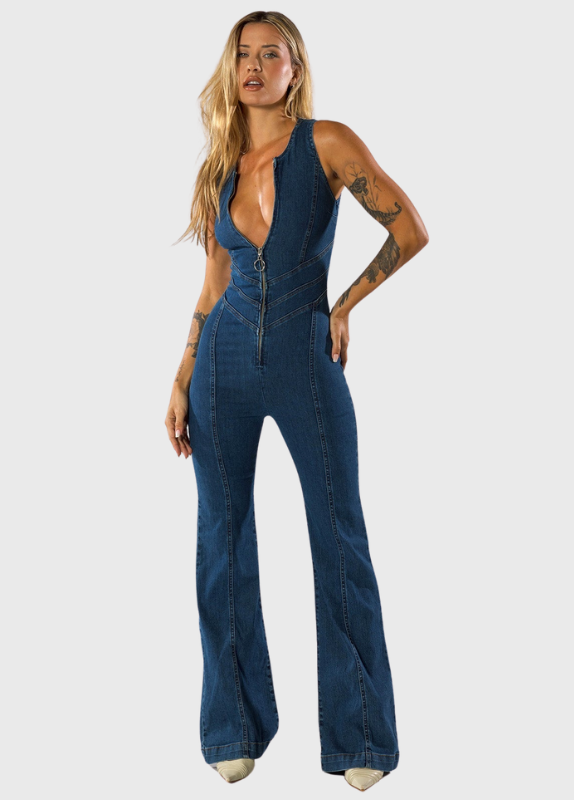 Elissa | Heart-Shaped Back Zipper Jumpsuit